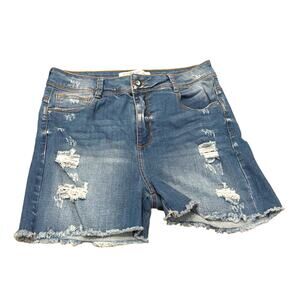 M79 Denim Jeans distressed Shorts Blue Womens 10 stretch Medellin Colombia